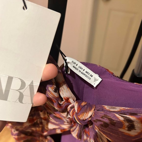 NWT Zara purple and pink mini dress size S - Picture 2 of 4